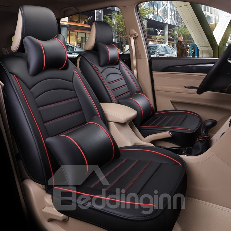 One Front Car Seat Covers Driver and Passenger Seat Cover PU Leather Seat Covers Universal Car Seat Covers Front seat Protector Covers Fit Most Sedans &Truck &SUV
