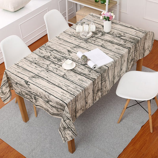 Mantel rectangular de algodón lavable, tela impermeable, cubierta de mesa ideal para fiestas en interiores y exteriores 