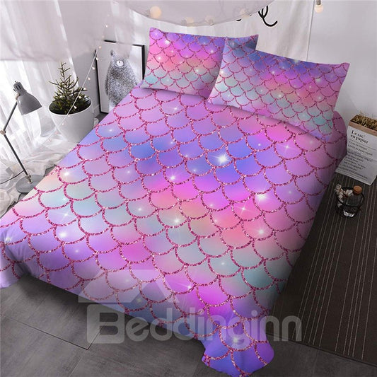 Scales Three-Piece Set Reactive Printing Hand Wash Comforter Set Polyester Bedding Sets