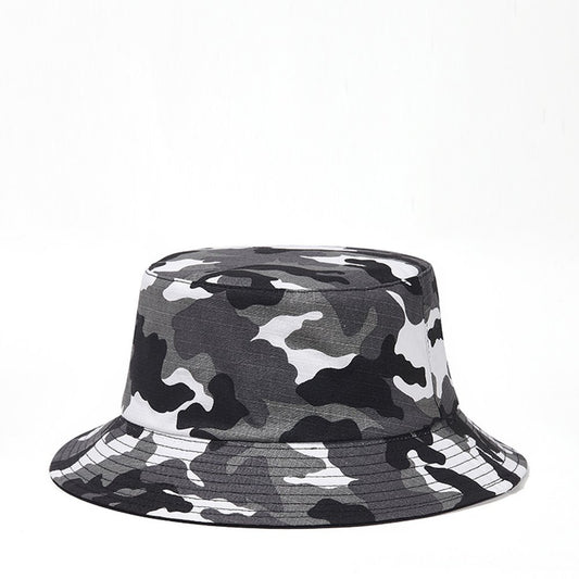Summer Camouflage Fisherman Hats Lightweight Foldable Outdoor Hiking Bucket Hat Reversible Double-Side-Wear Sun Cap