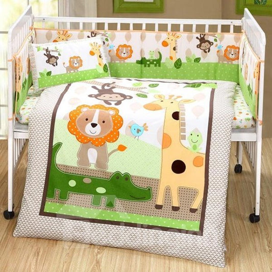 Animals Party in The Forest theme Crib bedding Set