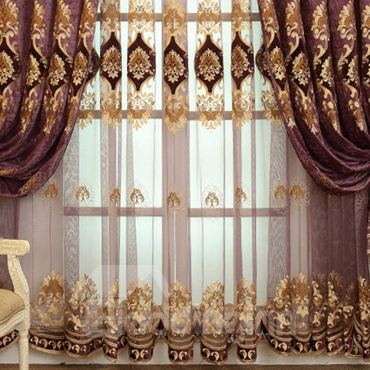 Cortinas transparentes con bordado de lujo europeo, decoración de ventanas, para sala de estar, dormitorio, 2 paneles personalizados, cortinas de gasa transpirables, sin pelusas, sin decoloración, sin forro 