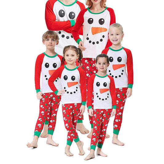 Christmas Family Matching Pajamas Set Santa's Deer Sleepwear for The Family Boys and Girls Colorfast Wear-resistant Snowman
