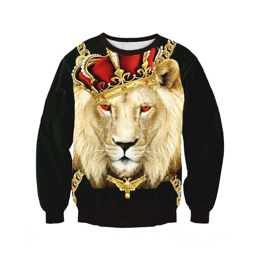 Sudadera con capucha pintada en 3D con estampado del Rey León de manga larga