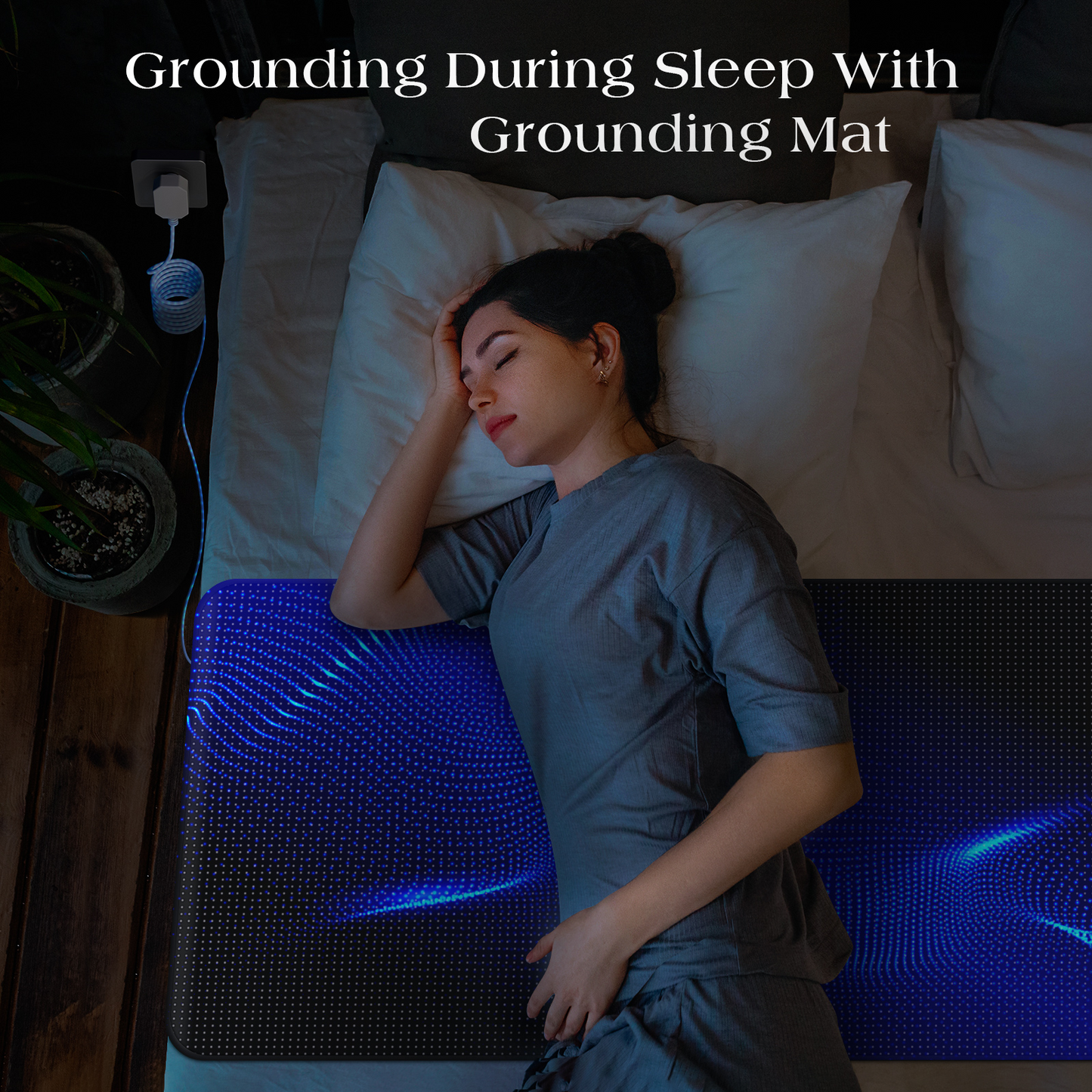 Grounding Earthing Bed Mat 140x180cm Leather Pad Breathable Conductive Sleep Therapy Mat for Optimal Rest And Wellbeing