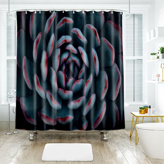 Beddinginn Succulents Plant Print Shower Curtain, Green Plant Theme Shower Curtain with Cloth Fabric Bathroom Decor Set with Hooks, 72 x 72 Inches