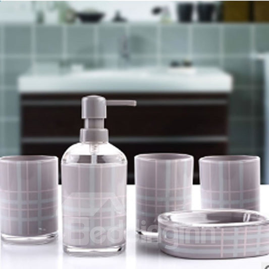 Accesorios de baño de cinco piezas de vidrio orgánico fantástico de alta calidad