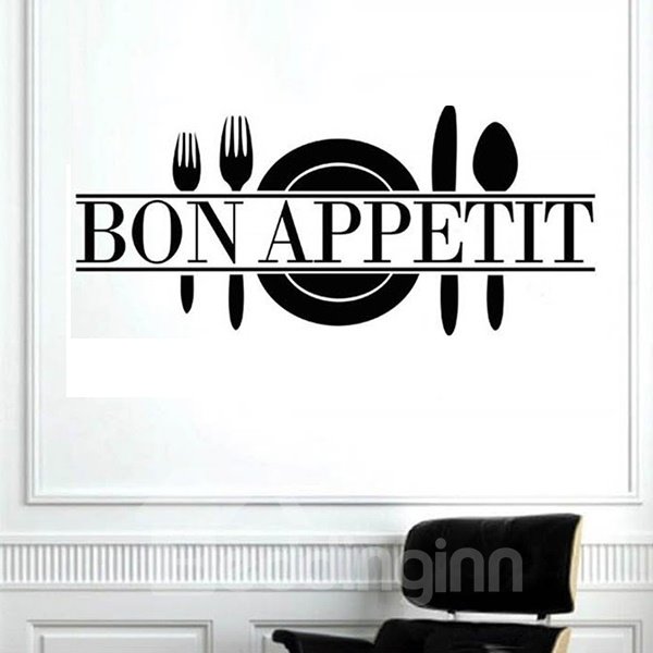 Wandaufkleber mit Aufschrift „Bon Appetit“, abnehmbarer Wandaufkleber für Küche und Esszimmer