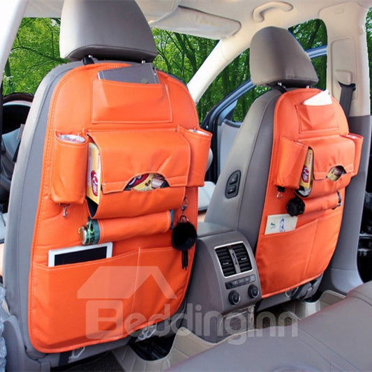 Organizador de coche de cuero duradero, sencillo y de lujo, fácil de limpiar