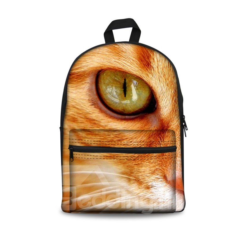 Mochila escolar con ojos de gato lindos y vivos en 3D para niños y niñas, bolsa de libros duradera a la moda
