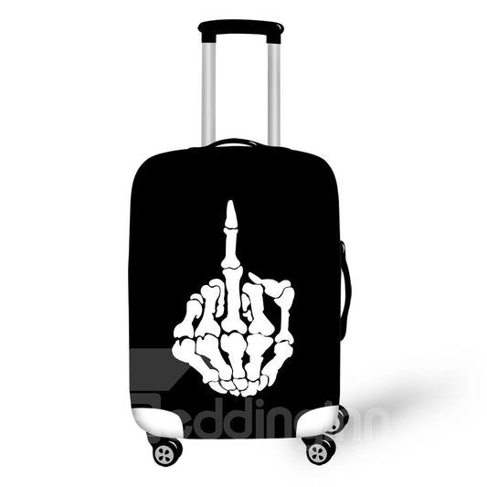 Skeleton Finger FXXK Personality Style Spandex Waterproof Washable 3D Travel Luggage Cover