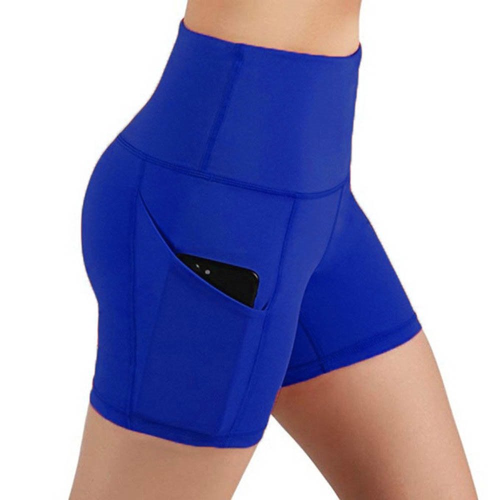 Lässige YOGA-Damen-Shorts, schnell trocknende Sport-Lauf-Workout-Shorts mit Tasche