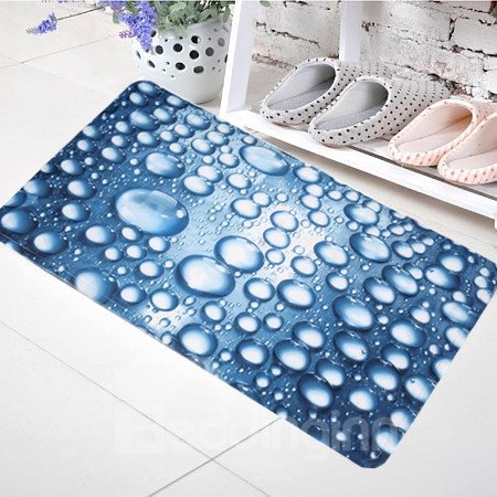 Preciosa alfombra de baño de PVC con estampado de gotas de agua 