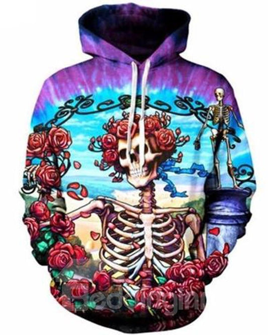 Halloween Loose Model Bright Color Cool Design 3D Painted Hoodie