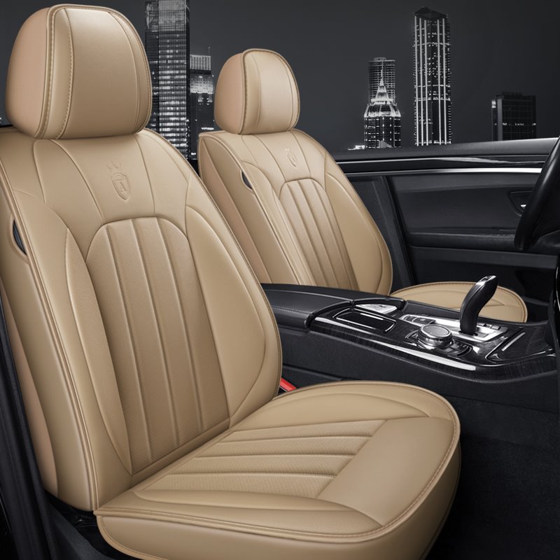 Real Cowhide Leather Material 5 Seats Universal Fit Seat Covers Wear Resistant Dirt Resistant and Durable £¨Ford Mustang and Chevrolet Camaro are Not Suitable£©
