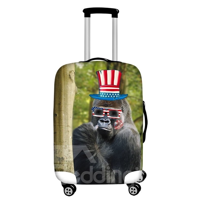 Orangutan with Flag Hat Waterproof Suitcase Protector for 19 20 21