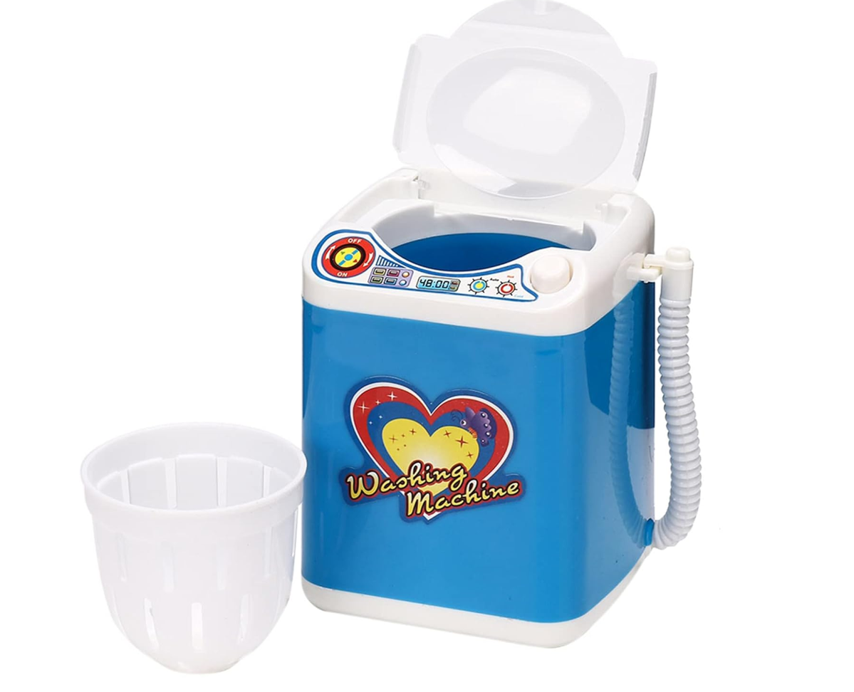Electric Mini Washing Machine Toy Simulation Appearance Easy Operation for Cosmetic Tools
