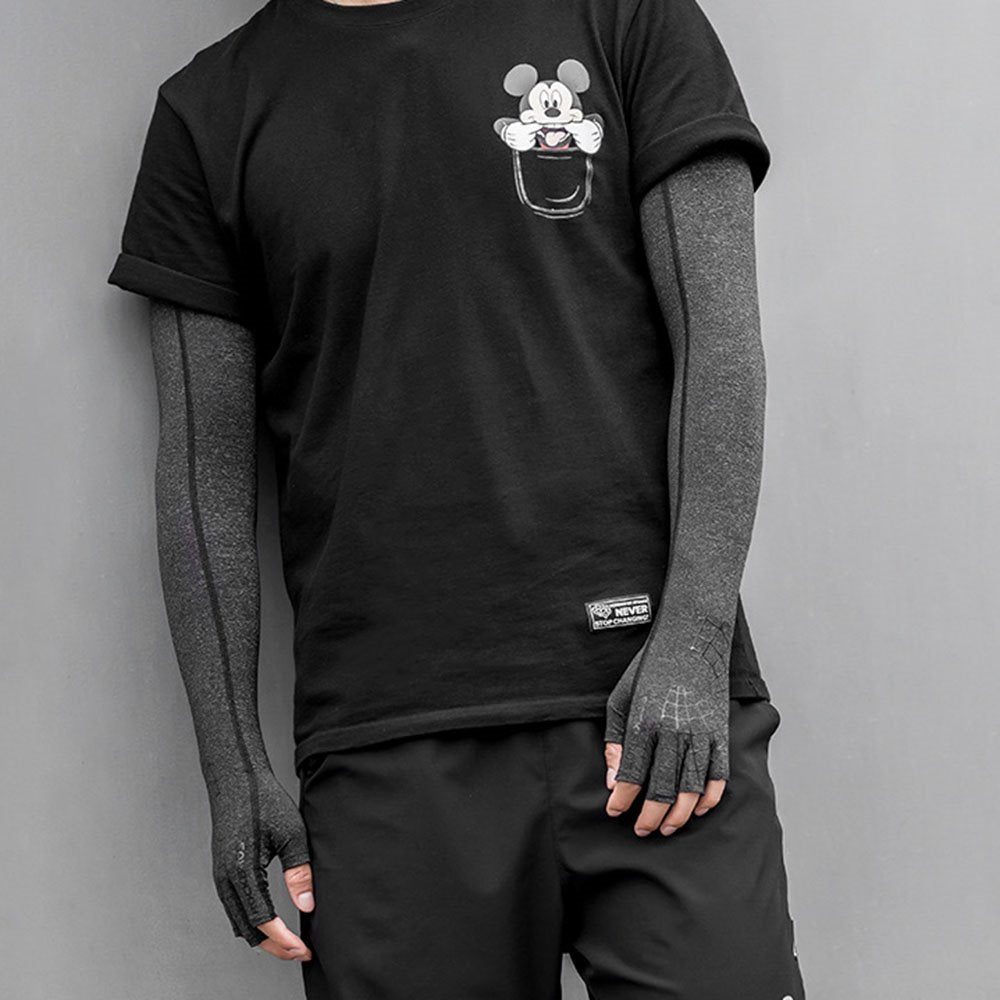 UV-Sonnenschutz, kühlende Armstulpen mit Handschuh für Männer, Sommer, Sport, Outdoor-Aktivitäten, Zubehör für Ellenbogen-Ärmel