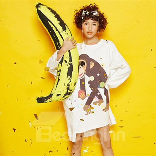 Stunning Vivid 3D Banana Shape Throw Pillow