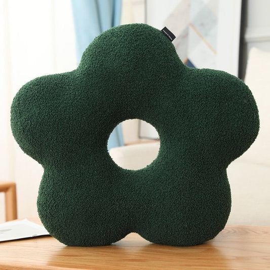 Creative Modern Flower Shape Pillow Home Furnishing Fabric Simple Nordic Room Bed and Sofa Pillow Bedside Backrest Cushion Red White Yellow Green 45x45cm