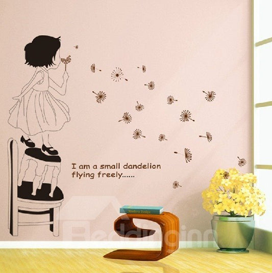 Pegatinas de pared extraíbles con estampado de diente de león que sopla