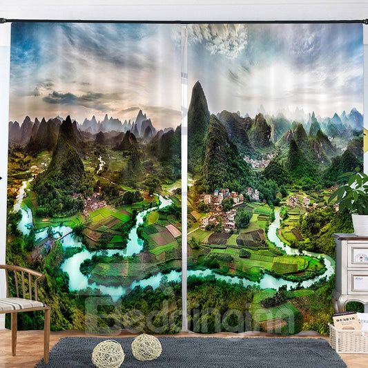 Beddinginn Blackout Beautiful Scenery Modern Curtain