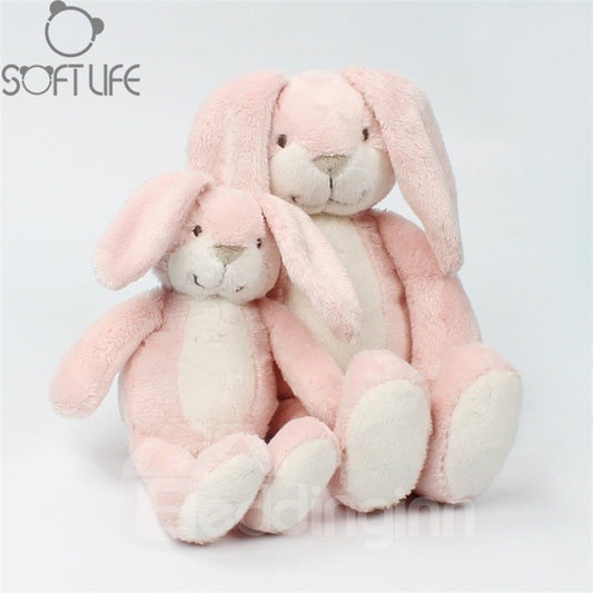 Hübsches Langohr-Kaninchen in Rosa, weiches Plüsch-Baby-Schlaf-/Tröstungskissen-Spielzeug