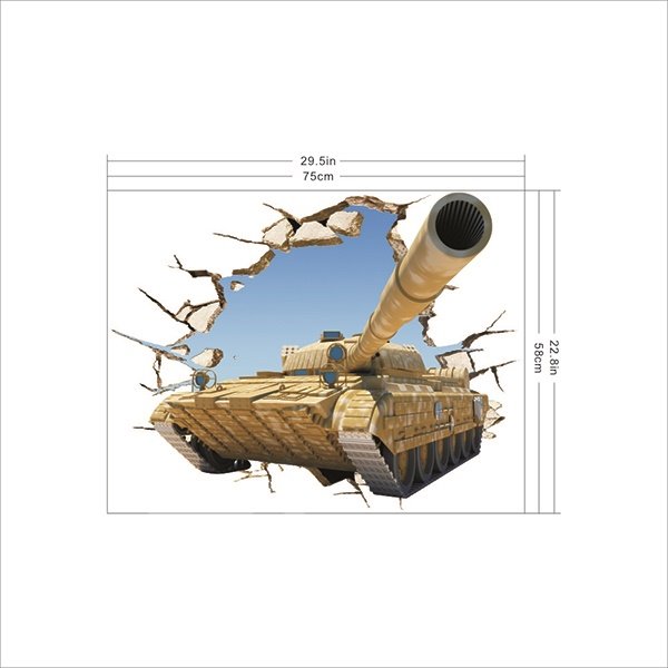 Fantástico tanque a través de la pared Adhesivo de pared 3D extraíble