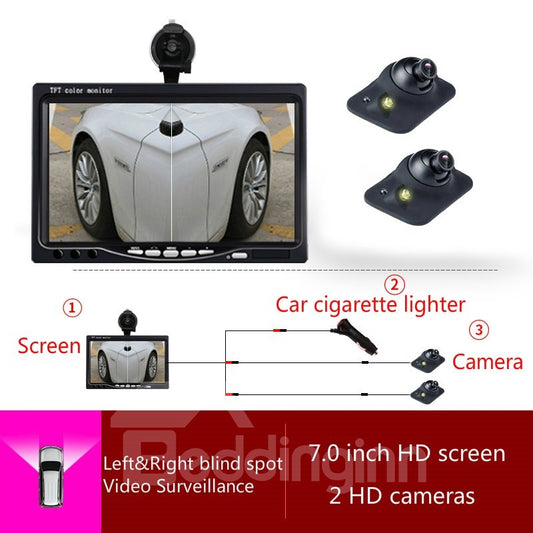 7-inch Car Display LED-sensing 2pcs Car Camera Side-view Reversing Image System
