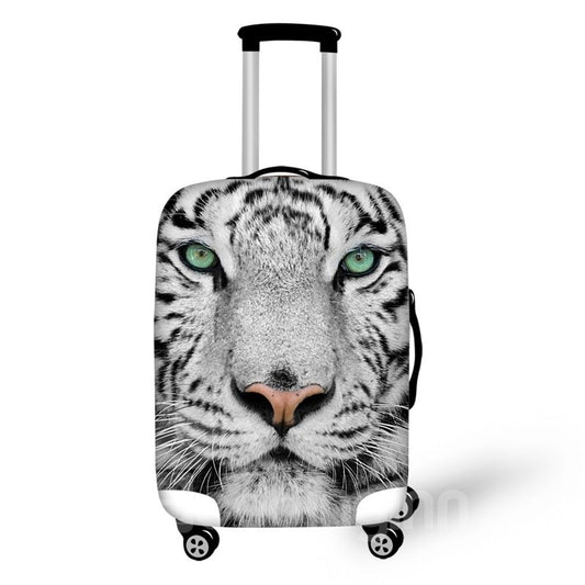 Protector de maleta impermeable con patrón blanco tigre 3D 19 20 21