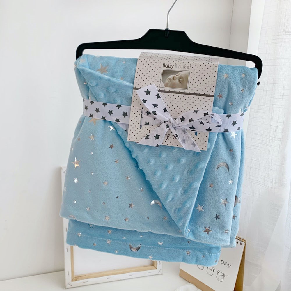 Starry Baby Blanket Super Soft Plush with Double Layer Dotted Backing Lovely Design Received Blanket