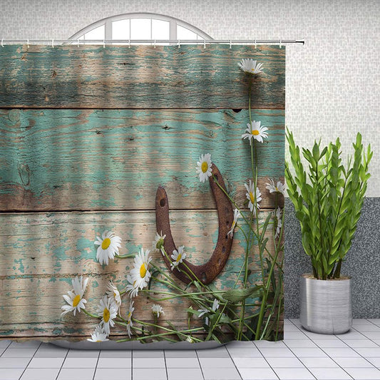 Cortina de ducha con paisaje impreso en 3D, cortina de partición para baño, poliéster resistente al agua y al moho, 4 tamaños 
