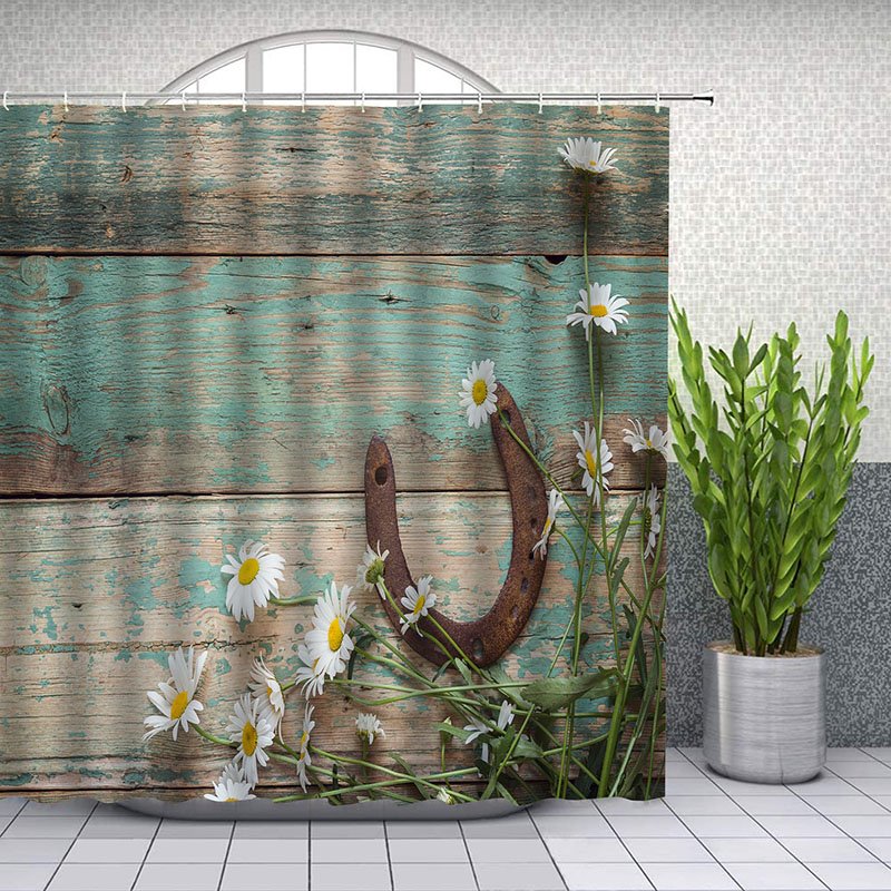 3D Printed Landscape Shower Curtain Bathroom Partition Curtain Durable Waterproof Mildew Proof Polyester 4 Size