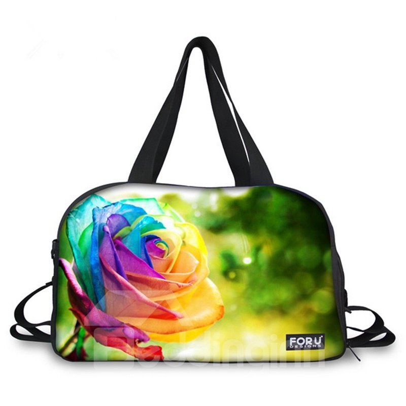 Bright Colorful Flowers Pattern 3D Painted Travel Bag