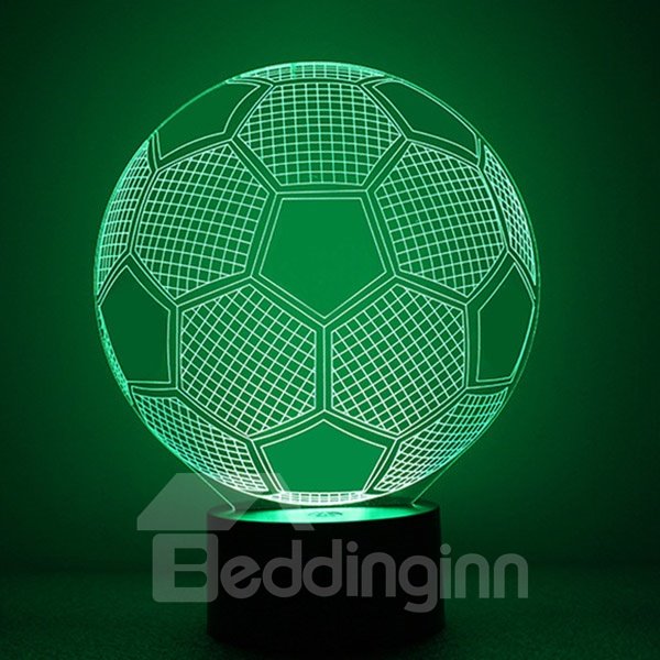Luz nocturna LED con forma de balón de fútbol acrílico simple