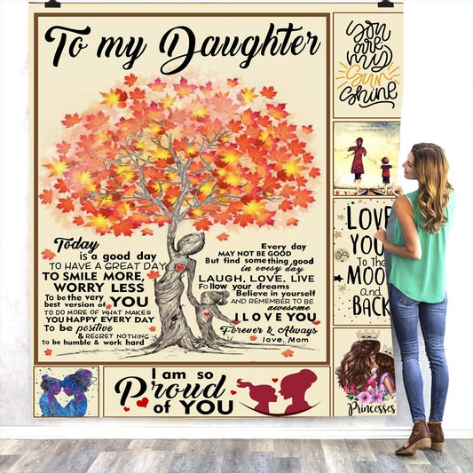 Flannel Fleece Blanket to My Daughter Wear-resistant Endurable Skin-friendly All-Season Ultra-soft Microfiber No-fading