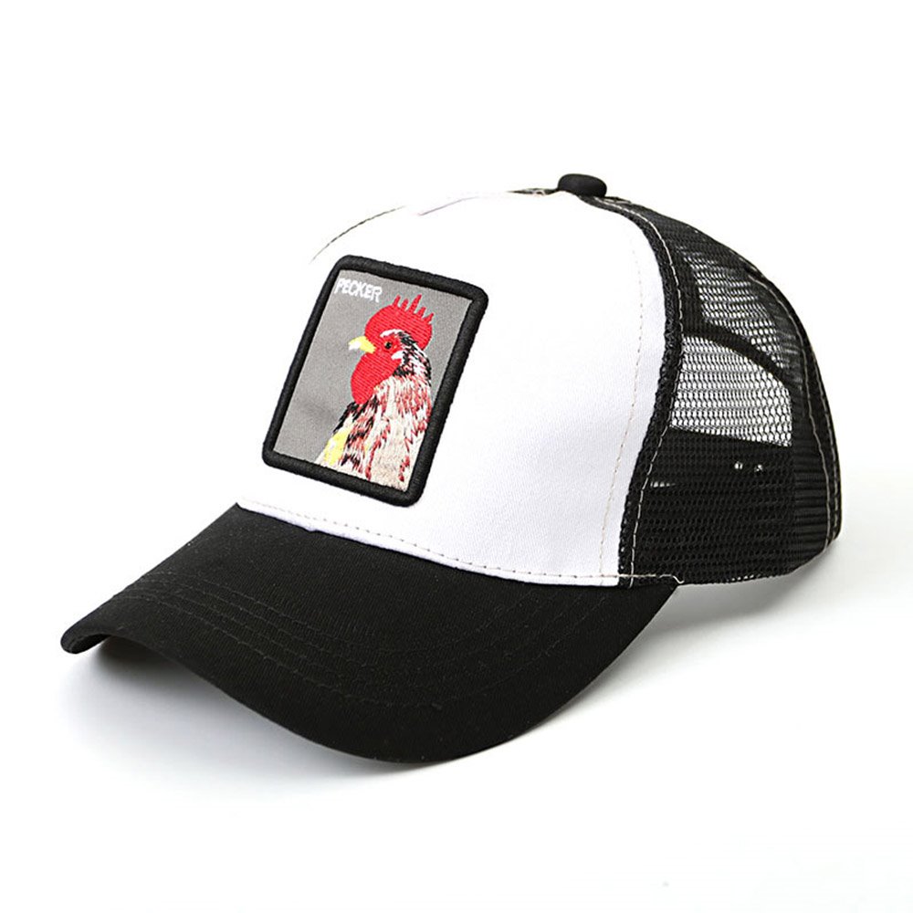 Stickerei-Tier-Baseballmütze, Netzmütze, Mütze, LKW-Fahrermütze, atmungsaktiv, Sonnenschutz, UV- und Strahlenschutz 