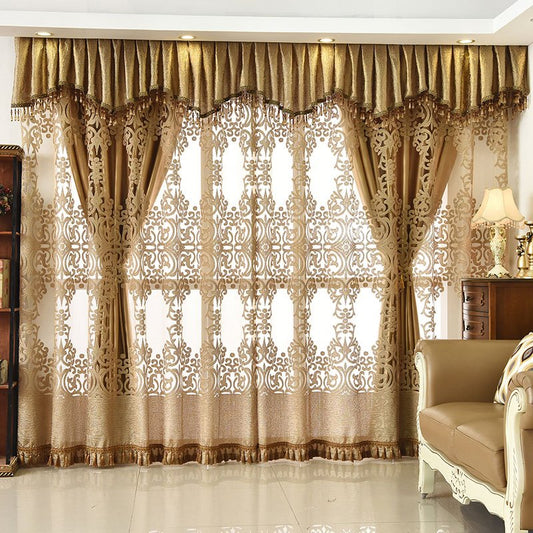 European Ventilate Curtain Custom Living Room Sheer Curtains Breathable Voile Drapes No Pilling No Fading No off-lining