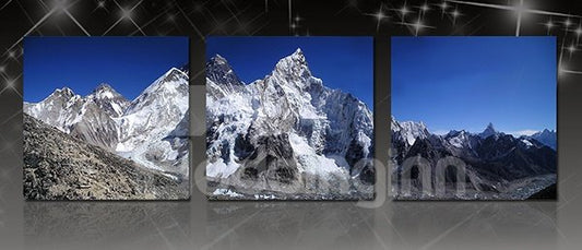 Magníficas montañas cubiertas de nieve, lienzo de 3 paneles, impresiones artísticas para pared