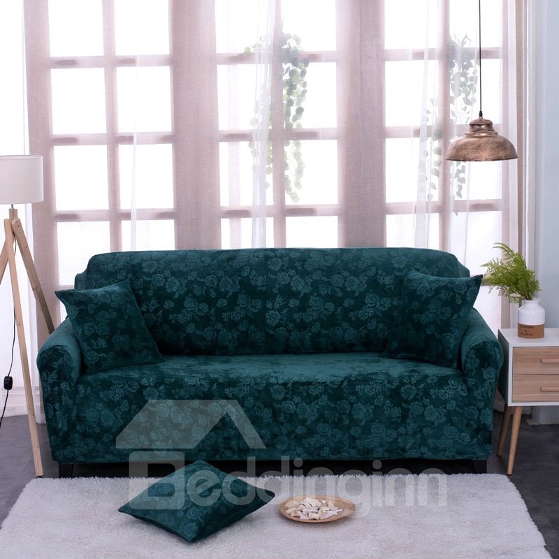 Rutschfeste, wasserabweisende Sofabezüge aus weichem Polyester mit Blumenmuster