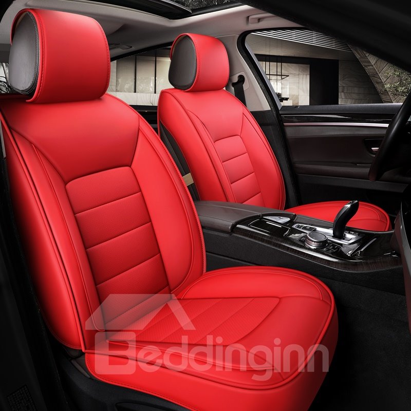 Full Set Car Seat Covers with Waterproof Faux Leather Durable Wear-Resistant Automotive Vehicle Cushion Cover Front and Rear Split Bench Protection Universal Fit for Most SUV Sedan and Truck