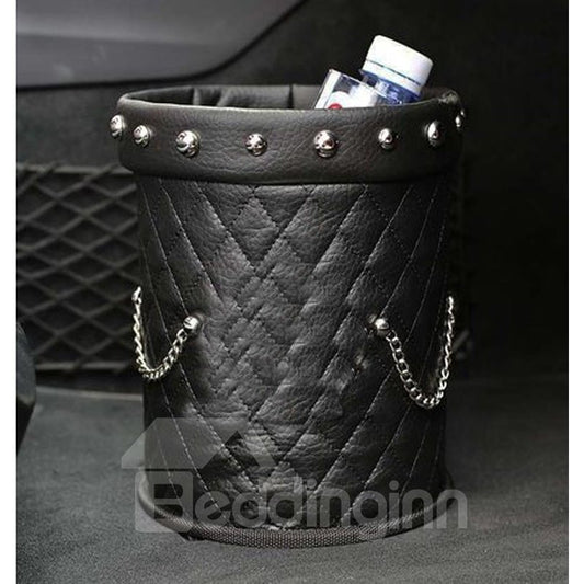 High Road Organizers Leakproof Luxurious Leather Car Trash can