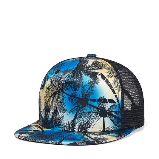 Graffiti Hawaii Coconut Tree Printed Baseball Cap Hat Unisex Adjustable Casual Snapback Summer UV Protection Hip Hop Hat