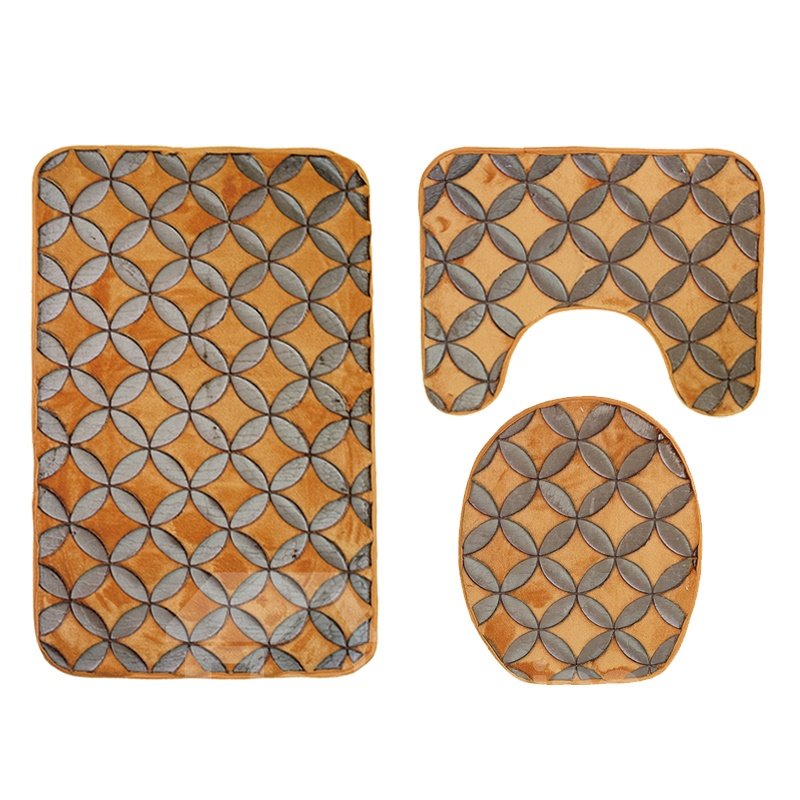 Repeated Symmetrical Pattern 3-Piece Toilet Seat Cover