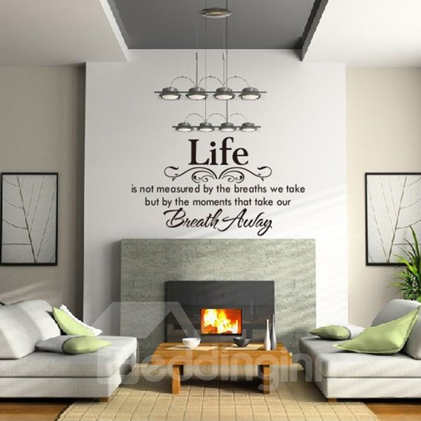 Etiqueta de la pared de momentos impresionantes de la sabiduría de la vida de palabras y citas