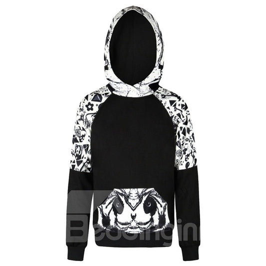 Snakes Black White Long Sleeve 3D Pattern Men's Hoodie