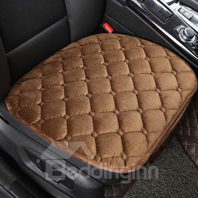 Pure Color Diamond Lattice Pattern Suede Universal Single Seat