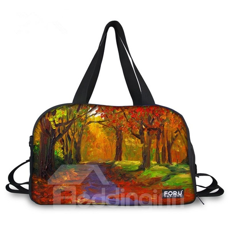 Oil Painting Style Scenery Pattern 3D Painted Travel Bag