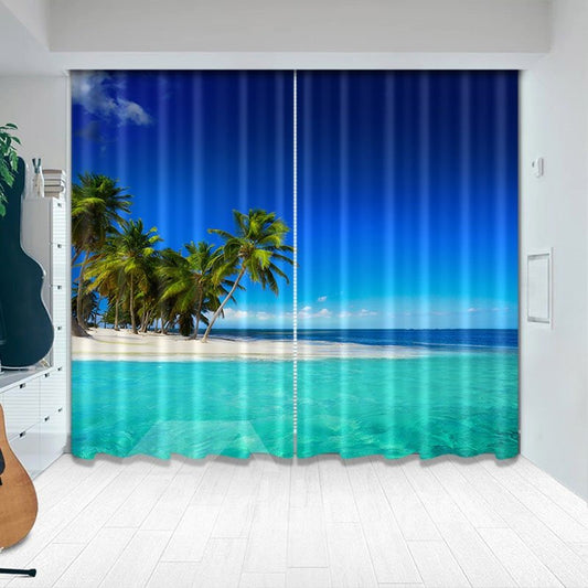 Cortinas decorativas con patrón de playa 3D opacas creativas de Beddinginn 