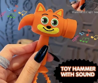 RAJMAAN Mini Hammer Shaker Toy Keychain for Kids Adults & Stress Relief School College Hand Bag Hanger Pendant Ages 3+